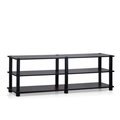 Furinno Furinno Turn-S-Tube No Tools 3-Tier Entertainment TV Stands; Dark Cherry & Black - 15.4 x 47.2 x 11.6 in. TV14038DC/BK